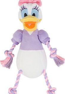 Disney Daisy Duck Plush with Rope Squeaky Dog Toy