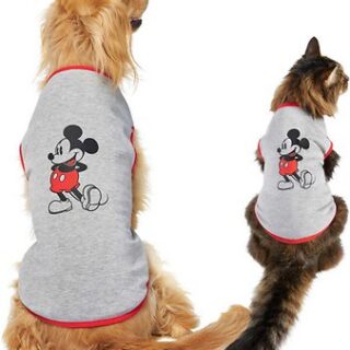 Disney Mickey Mouse Classic Dog & Cat T-shirt, Gray, Small