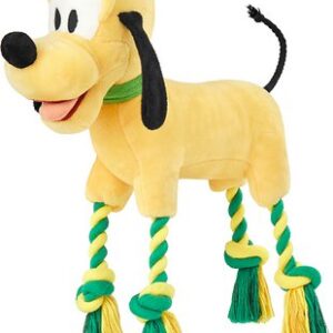 Disney Pluto Plush with Rope Squeaky Dog Toy