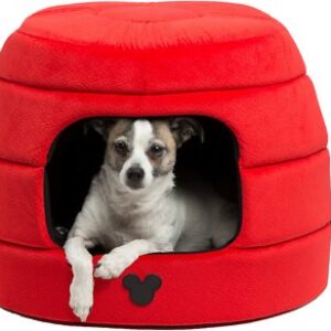 Disney Mickey Bobble Head Honeycomb Covered/Bolster Cat & Dog Bed, Red, Jumbo