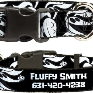 Buckle-Down Disney Nightmare Before Christmas Zero Expressions Polyester Personalized Dog Collar, Large