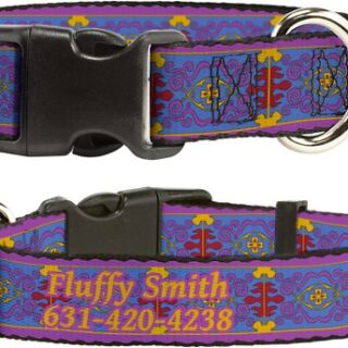 Buckle-Down Disney Aladdin Magic Carpet Tapestry Personalized Dog Collar, Small