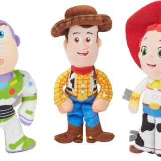 Pixar Buzz Lightyear, Woody and Jessie Plush Squeaky Dog Toy, 3 count