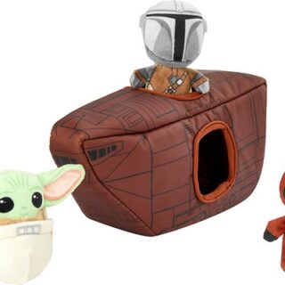 STAR WARS THE MANDALORIAN'S SANDCRAWLER Hide and Seek Puzzle Plush Squeaky Dog Toy