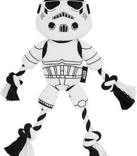 STAR WARS STORMTROOPER Plush with Rope Squeaky Dog Toy