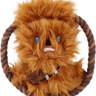 Fetch For Pets Star Wars Chewbacca Squeaky Plush Rope Dog Toy, 8-in