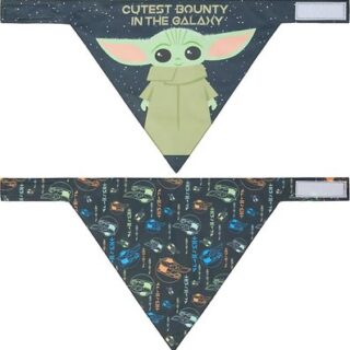 STAR WARS THE MANDALORIAN'S THE CHILD "Cutest Bounty" Reversible Bandana, X-Small/Small + "Left Unsupervised" Dog & Cat T-Shirt, XX-Large