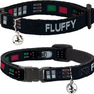 Buckle-Down Star Wars Darth Vader Utility Belt Bounding Personalized Breakaway Cat Collar with Bell