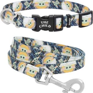 STAR WARS THE MANDALORIAN'S THE CHILD Collar + Dog Leash, Medium