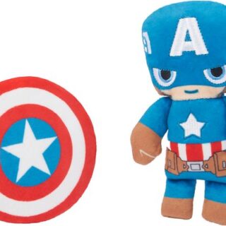 Marvel 's Captain America and Shield Plush Cat Toy with Catnip, 2 count