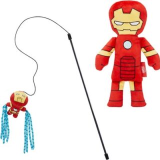 Marvel 's Ironman Teaser + Plush Kicker Cat Toy with Catnip