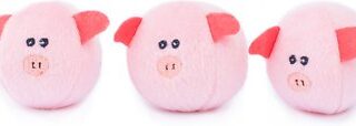 ZippyPaws Bubble Babies Pigs Miniz Dog Toy, 3 count