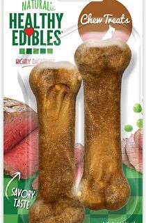 Nylabone Healthy Edibles Twin Pack Roast Beef Flavor Dog Bone Treats, X-Small