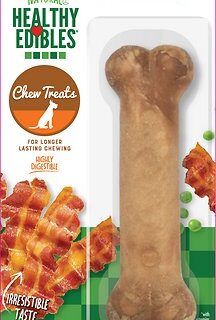 Nylabone Healthy Edibles Longer Lasting Bacon Flavor Dog Bone Treat, Medium