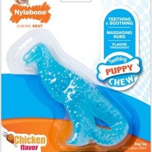 Nylabone Puppy Chicken Flavored Teething Dinosaur Puppy Chew Toy, Petite