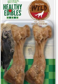 Nylabone Natural Healthy Edibles Wild with Real Bison Medium Dog Treats, 2 count