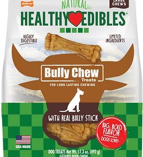 Nylabone Healthy Edibles Bully Chew Dog Treats, Large, 6 count