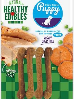 Nylabone Healthy Edibles Puppy Turkey & Sweet Potato Flavor Dog Bone Treats, 4 count, 88g