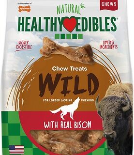 Nylabone Healthy Edibles Wild Bison Flavored Dog Treats, Regular, 16 count, 320g