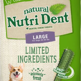 Nylabone Nutri Dent Limited Ingredients Fresh Breath Natural Large Dental Dog Treats, 10 count, 520g