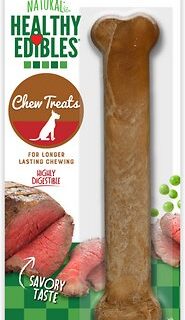 Nylabone Healthy Edibles Longer Lasting Roast Beef Flavor Dog Bone Treat, Large