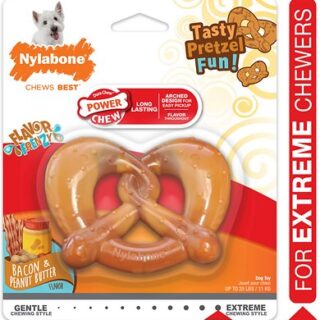 Nylabone Power Chew Pretzel Bacon & Peanut Butter Flavor Dog Chew Toy