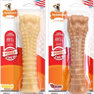 Nylabone Power Chew Aggressive Chewers Original & Bacon Flavors Dog Chew Toys, 2 count