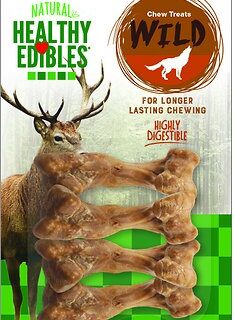 Nylabone Natural Healthy Edibles Wild with Real Venison Small Dog Treats, 4 count