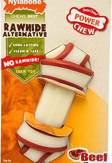 Nylabone DuraChew Rawhide Alternative Beef Flavored Knot Dog Chew Toy, Medium