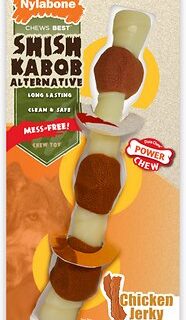 Nylabone Shish Kabob Alternative Power Chew Chicken Jerky Flavored Dog Chew Toy, Giant