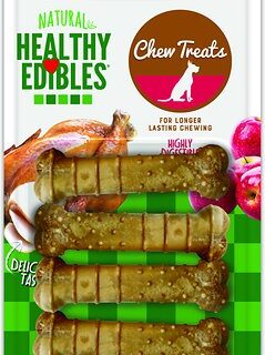 Nylabone Natural Healthy Edibles Turkey & Apple Small Dog Bone Treats, 4 count