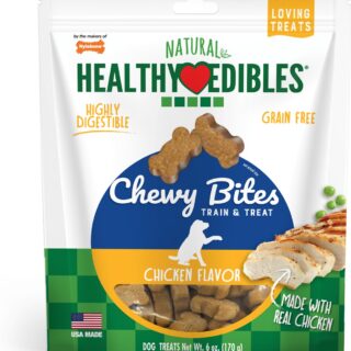 Nylabone Natural Healthy Edibles Chicken Flavor Bites Grain-Free Dog Treats, 170g