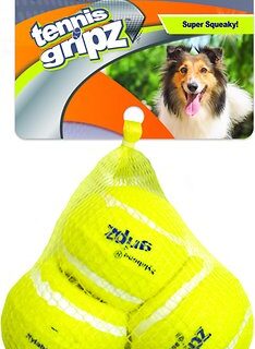 Nylabone Power Play Tennis Ball Gripz Dog Toy, Medium, 3 count