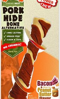 Nylabone Dura Chew Power Chew Pork Hide Bone Alternative Bacon & Peanut Butter Flavor Dog Toy