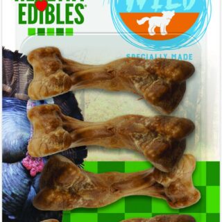 Nylabone Healthy Edibles Wild Turkey Puppy Treat Bone, 4 count, 80g