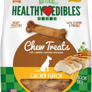 Nylabone Healthy Edibles Petite Chicken Flavored Dog Treats, 16 count, 352g