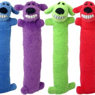 Multipet Loofa Dog The Original Squeaky Plush Dog Toy, Color Varies, Large