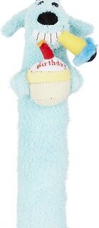 Multipet Loofa Birthday Squeaky Plush Dog Toy, Color Varies, 12-in