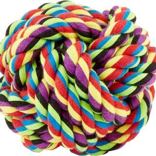 Multipet Nuts for Knots Ball Dog Toy, Color Varies, Small