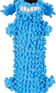 Multipet Loofa Floppy Water Bottle Buddies Squeaky Plush Dog Toy, Color Varies