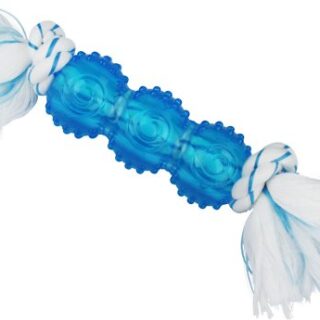 Multipet Canine Clean Mint Rope & Balls Tough Dog Chew Toy, Blue