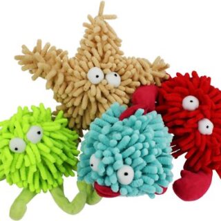 Multipet Sea Shammies Assorted Animals Squeaky Plush Dog Toy, Character Varies