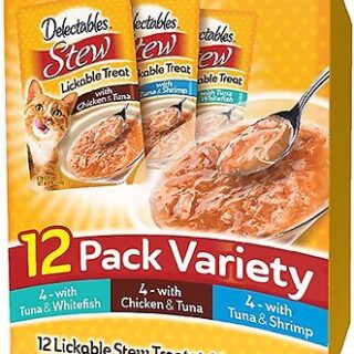 Delectables Stew Variety Pack Lickable Cat Treats, Case of 12, bundle of 6