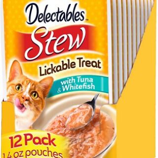 Stew Tuna and Whitefish Lickable Cat Treat, Case of 12, Bundle of 6, 39g