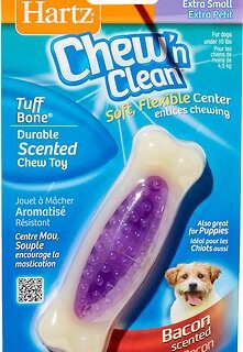 Hartz Chew 'n Clean Tuff Bone Tough Dog Chew Toy Toy, Color Varies, X-Small