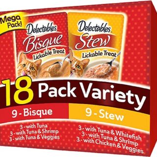 Hartz Delectables Stew and Bisque Variety Pack Lickable Cat Treats, case of 18