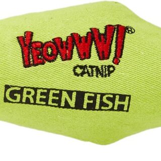 Yeowww! Catnip Fish Cat Toy, Green